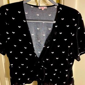 Black cropped shirt/coverup